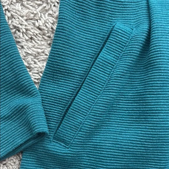 Dark Teal, ribbed, Long Sleeve Kids Dress. 10-12. With pockets! - Picture 3 of 5